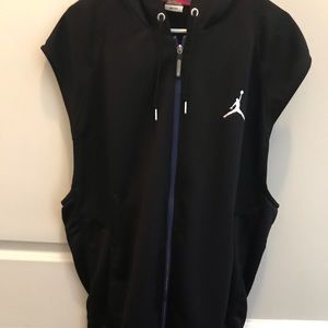 Jordan Black and Blue Dri-Fit Sleeveless Hoodie